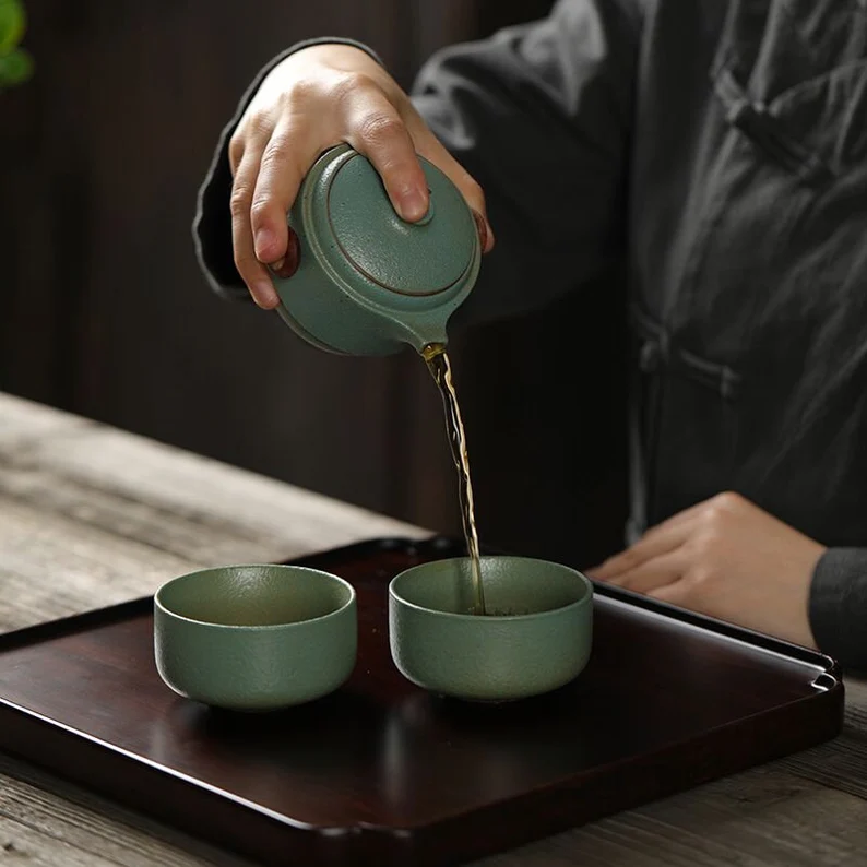 Two-Cup Travel Teapot Set