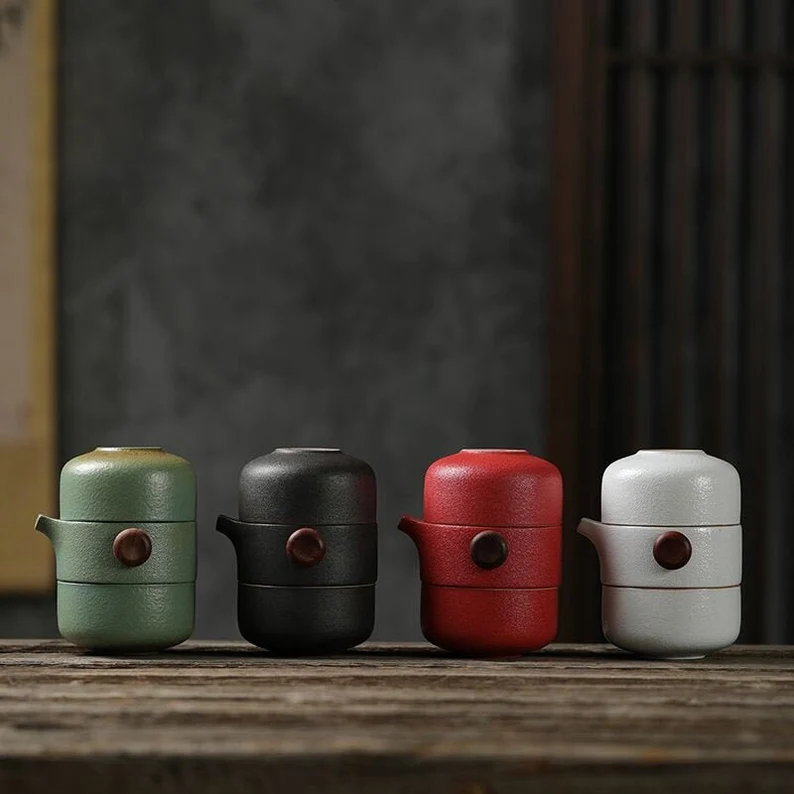 Two-Cup Travel Teapot Set