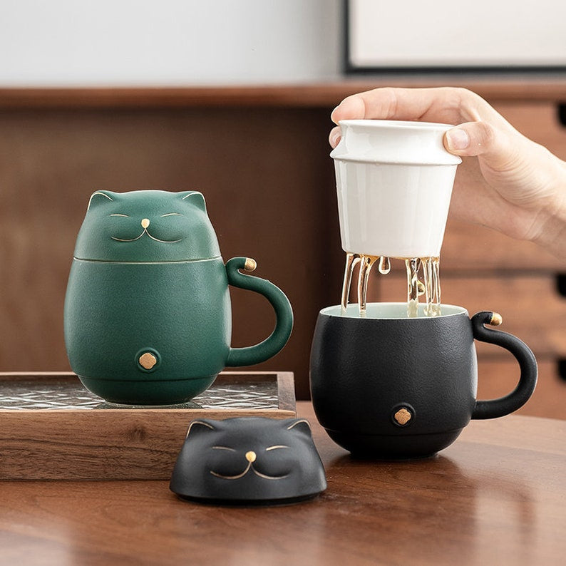 Cat Cup Nested Infuser Mug