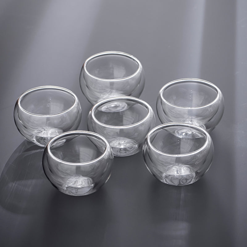 Double-Walled Glass Tea Cups – 6 Cups per Set
