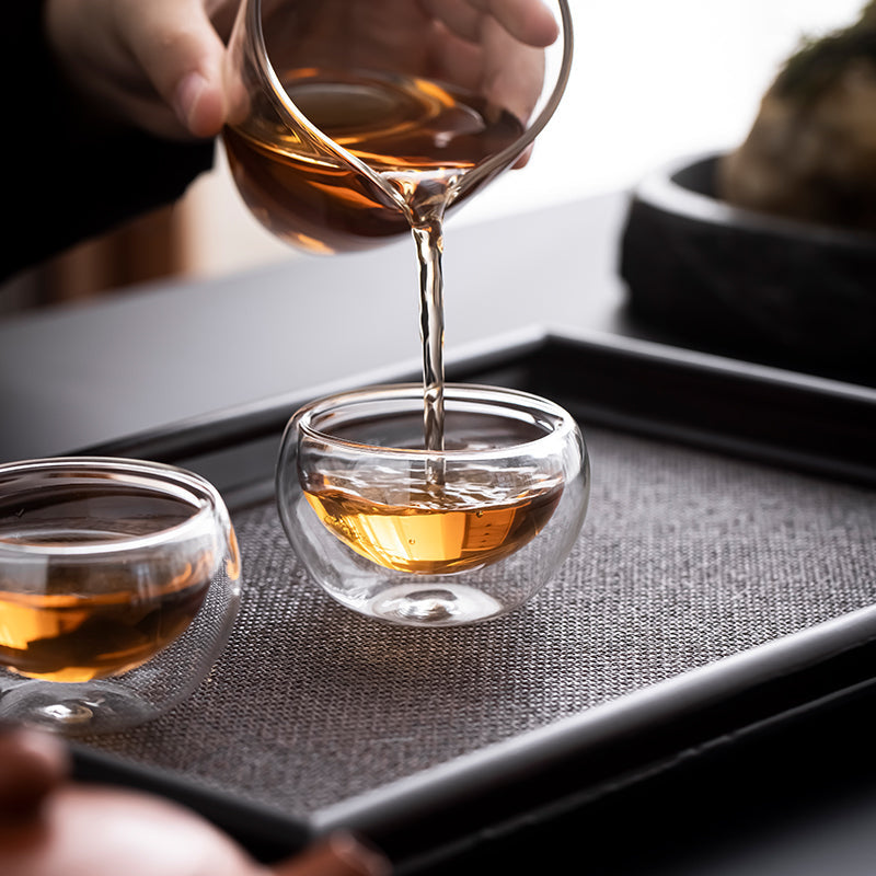 Double-Walled Glass Tea Cups – 6 Cups per Set