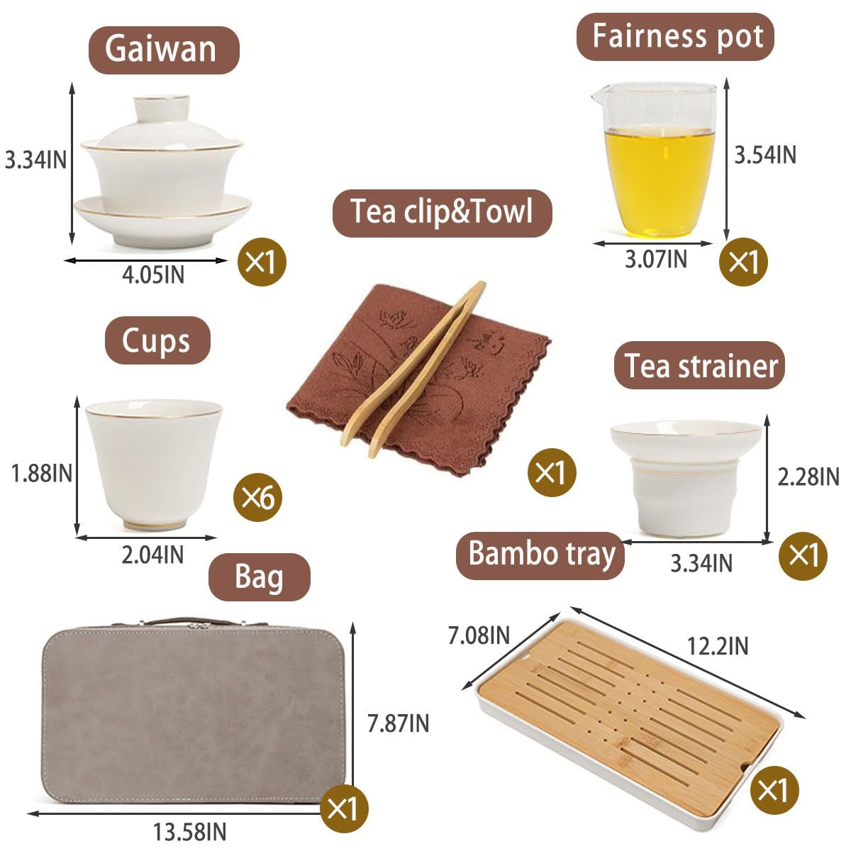 Roy's Portable Gongfu Tea Tray Set & Carrying Case